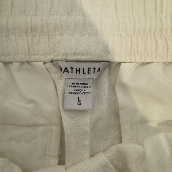 NWT Athleta Retreat Linen Joggers in White - Picture 7 of 10